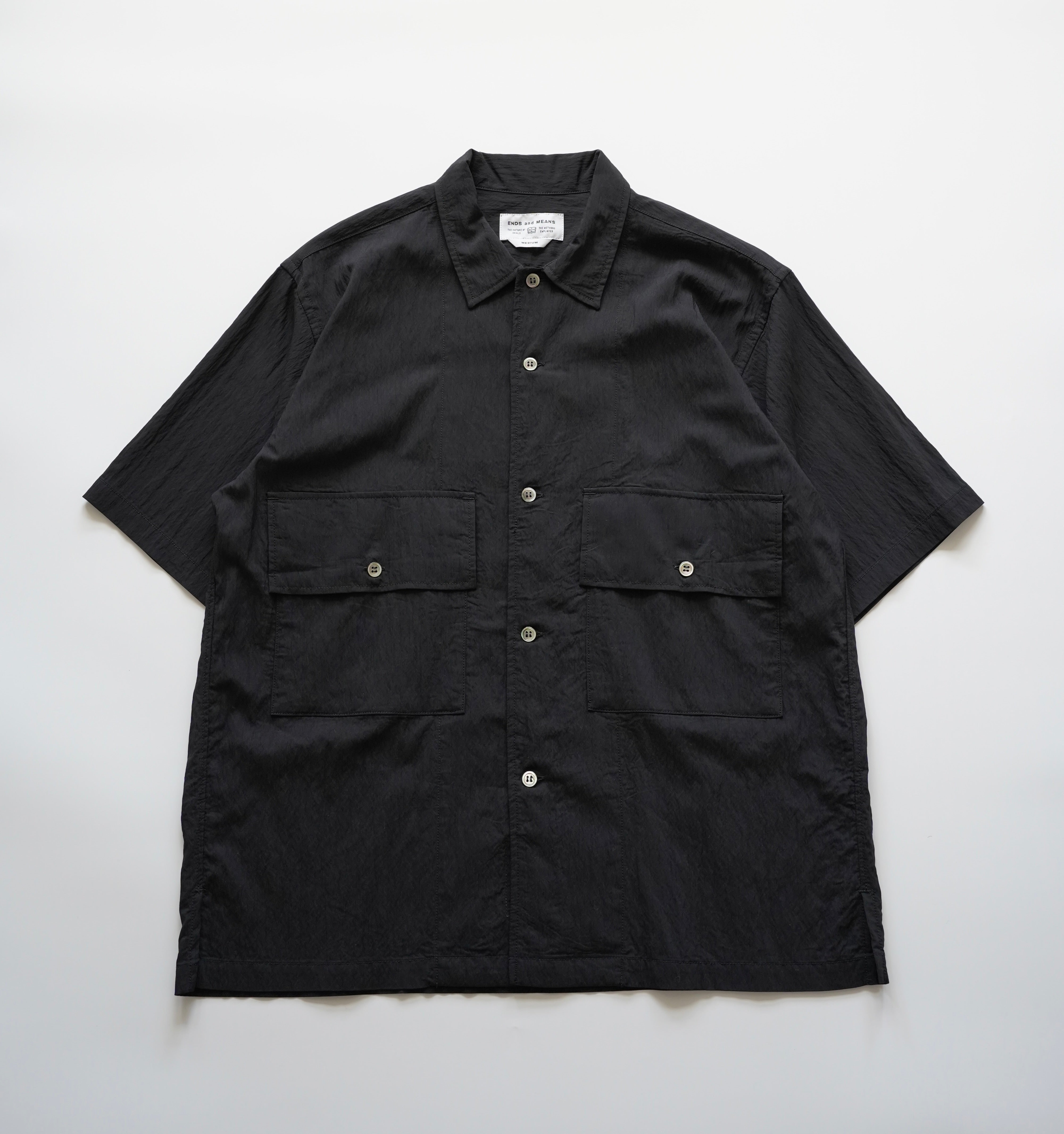 Ends and means Corfu Shirts シャツ 半袖 L ENDS and MEANS エンズアンドミーンズ Corfu Shirts カーキ EM