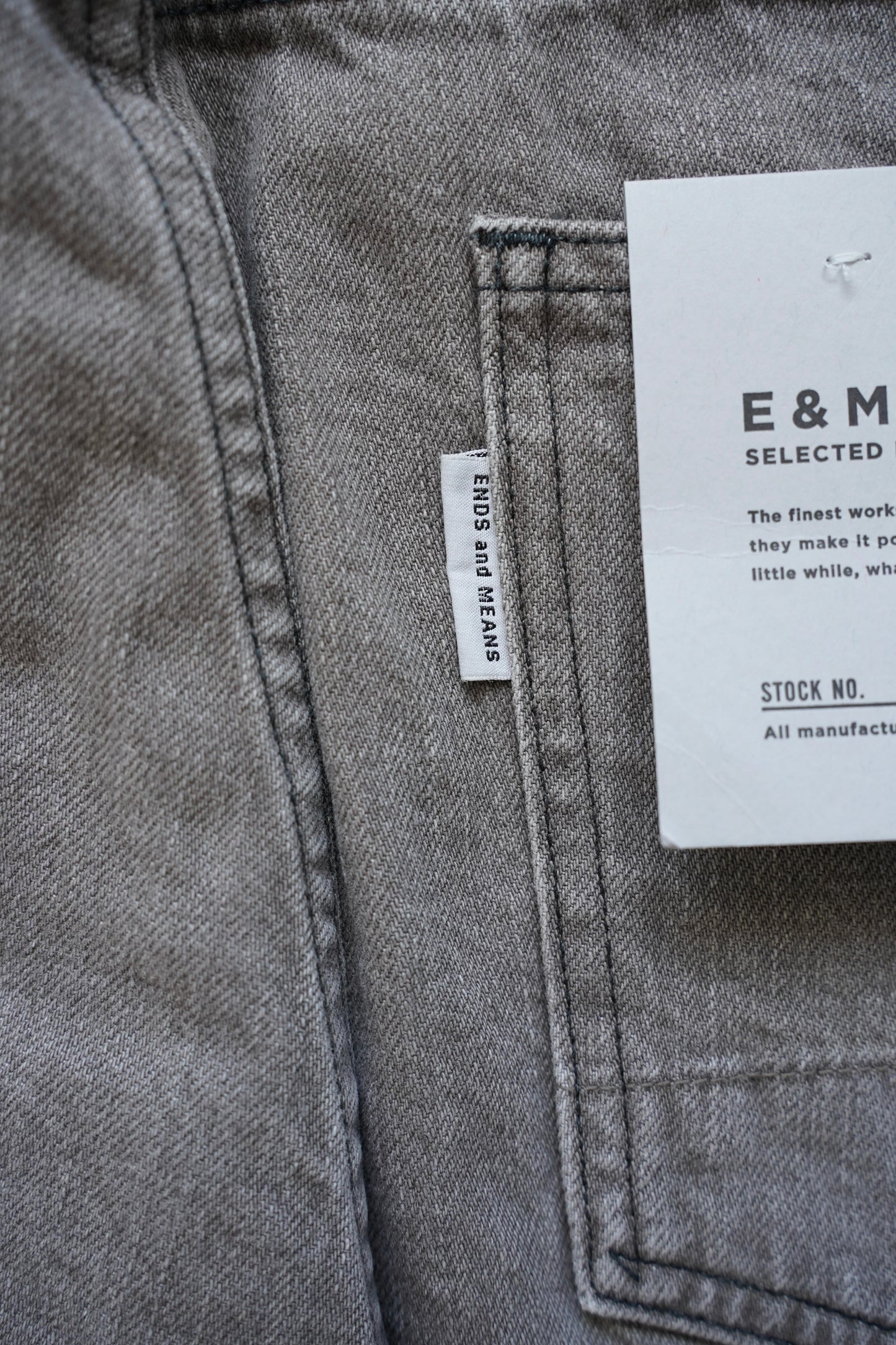 Relaxed fit 5 Pockets Denim Washed Moca 【ENDS and MEANS】